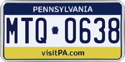 PA license plate MTQ0638