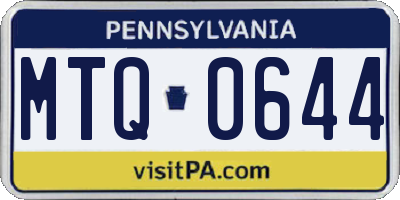 PA license plate MTQ0644