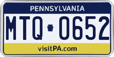 PA license plate MTQ0652
