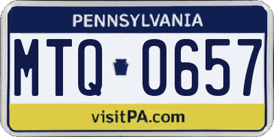 PA license plate MTQ0657