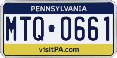PA license plate MTQ0661