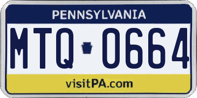 PA license plate MTQ0664