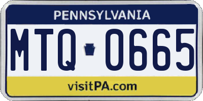 PA license plate MTQ0665
