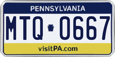PA license plate MTQ0667