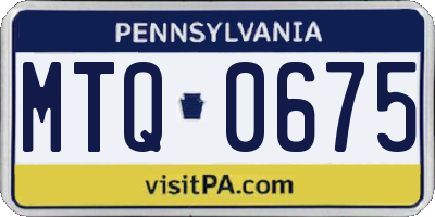 PA license plate MTQ0675