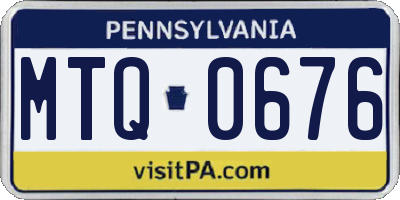 PA license plate MTQ0676