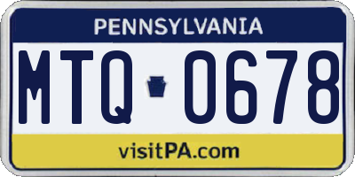 PA license plate MTQ0678