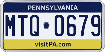 PA license plate MTQ0679
