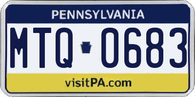 PA license plate MTQ0683