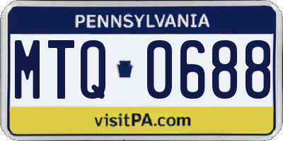 PA license plate MTQ0688
