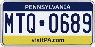 PA license plate MTQ0689