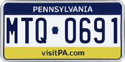PA license plate MTQ0691