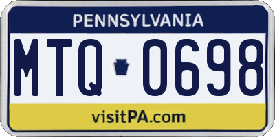 PA license plate MTQ0698