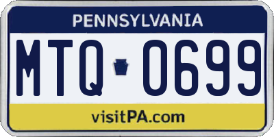 PA license plate MTQ0699