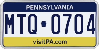 PA license plate MTQ0704