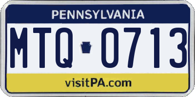 PA license plate MTQ0713