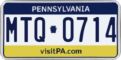 PA license plate MTQ0714