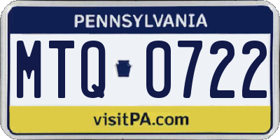 PA license plate MTQ0722