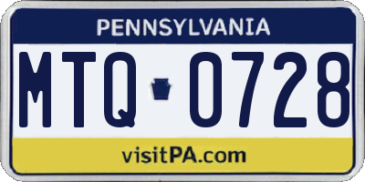 PA license plate MTQ0728