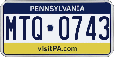 PA license plate MTQ0743