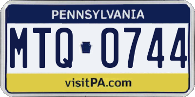 PA license plate MTQ0744