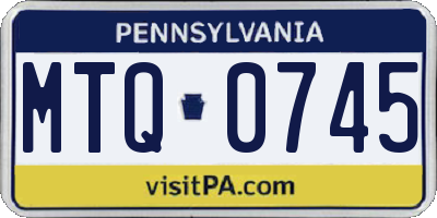 PA license plate MTQ0745