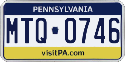 PA license plate MTQ0746