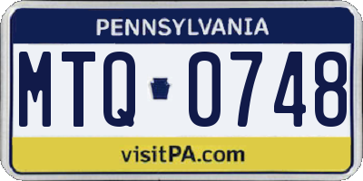 PA license plate MTQ0748