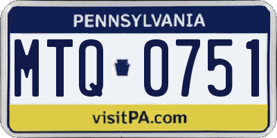 PA license plate MTQ0751