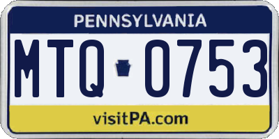 PA license plate MTQ0753