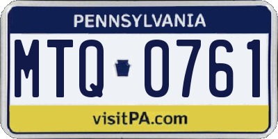PA license plate MTQ0761