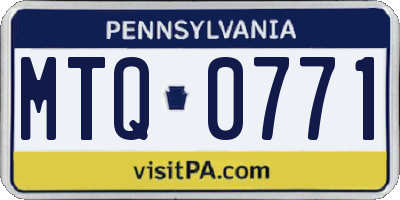 PA license plate MTQ0771