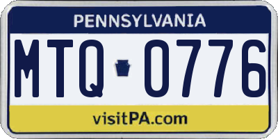 PA license plate MTQ0776