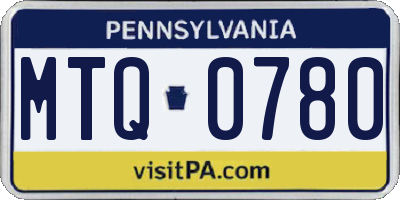 PA license plate MTQ0780