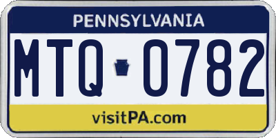 PA license plate MTQ0782
