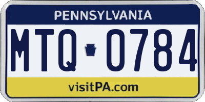 PA license plate MTQ0784