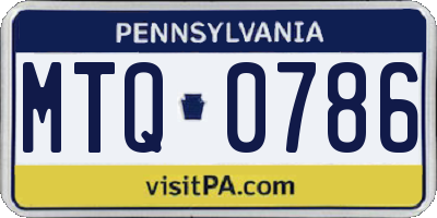 PA license plate MTQ0786