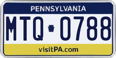 PA license plate MTQ0788