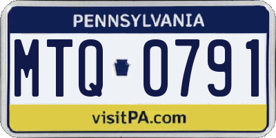 PA license plate MTQ0791