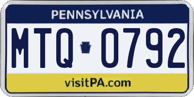 PA license plate MTQ0792