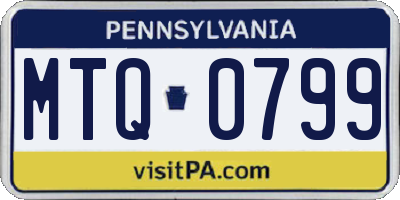 PA license plate MTQ0799