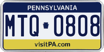 PA license plate MTQ0808