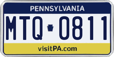 PA license plate MTQ0811