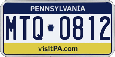 PA license plate MTQ0812