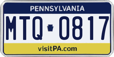 PA license plate MTQ0817