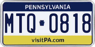 PA license plate MTQ0818