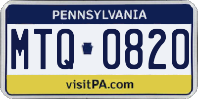 PA license plate MTQ0820