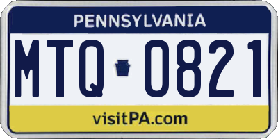 PA license plate MTQ0821