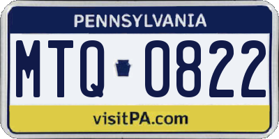 PA license plate MTQ0822
