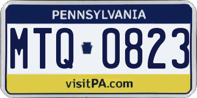 PA license plate MTQ0823